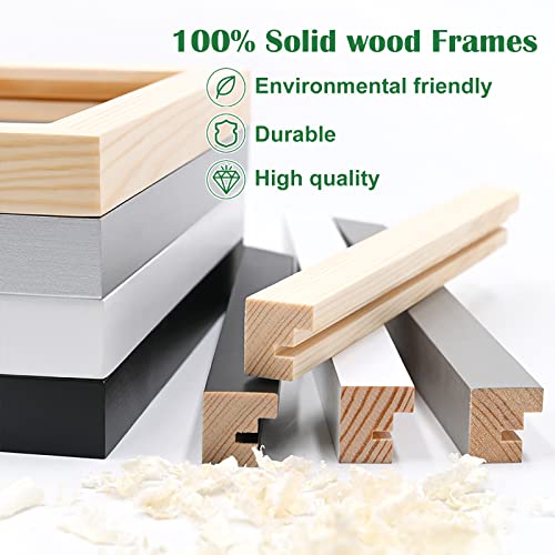 5x7 Picture Frame Black, Solid Wood Frames 5x7 with Acrylic Plexiglass for Pictures 4x6 With Mat,Tabletop and Wall Display, 5 x 7 Picture Frame Set of 4 - color: Black, size: 5x7
