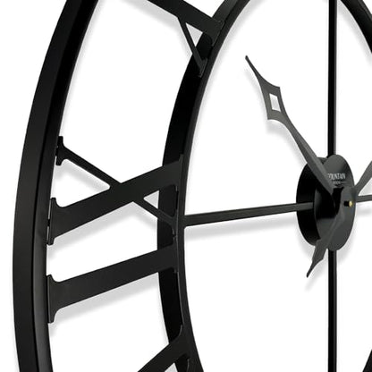 30 Inch Wall Clocks for Living Room Decor,Roman Numeral | Durable Black Metal,Battery Operated,Oversized Large Wall Clock for Dinning Room,Entryway & Home Office - size: 30 Inch