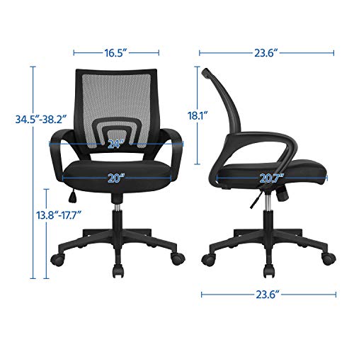 Yaheetech White Computer Desk and Chair Set with Drawer, Shelves, Mesh Seat | Particle Board and MDF Build a Sturdy Desk with a Drawer and Elevated Platform, Paired with a Mesh Chair for Adults. - color: White