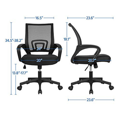 Yaheetech White Computer Desk and Chair Set with Drawer, Shelves, Mesh Seat | Particle Board and MDF Build a Sturdy Desk with a Drawer and Elevated Platform, Paired with a Mesh Chair for Adults. - color: White