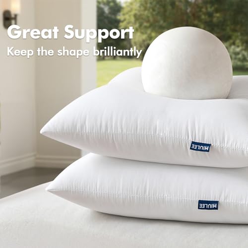 MIULEE Pack of 2 20x26 Inch Outdoor Pillow Inserts | Water-Resistant Decorative Premium Rectangle Pillow Stuffer Sham for Porch Swing Couch Sofa Cushion Patio Furniture - size: 20x26 Inch