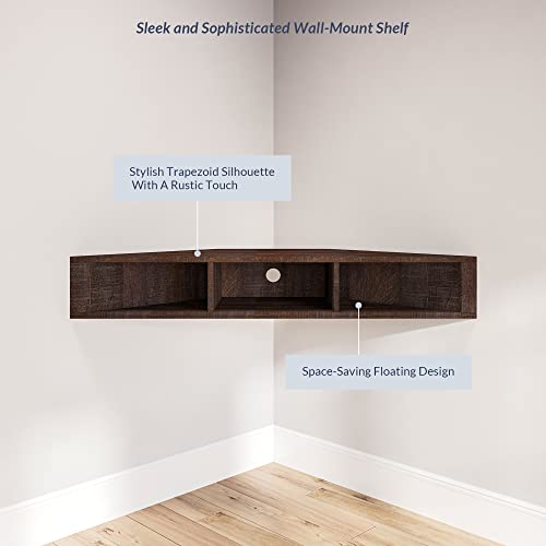 BELLEZE 47" Russel TV Stand & Entertainment Center - Espresso | Modern Style,Wall-mounted Storage Shelf,Fit TV up to 46",Living Room Dining Room - color: Espresso, style: Russel