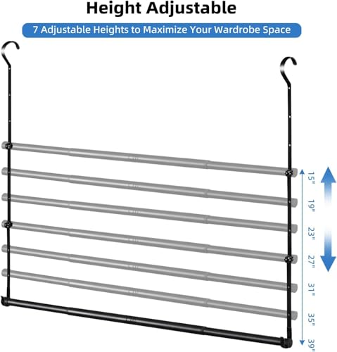 Adjustable Closet Rod for Hanging Clothes 2 Pack Heavy Duty Closet Extender | Adjustable Height & Width Hanging Rod Double Hanging Closet Bar Space-Saving Closet Lower Extender for Clothing Organizer - color: 2 Pack