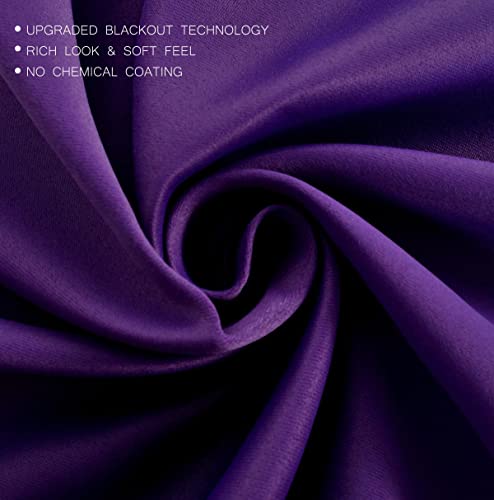 2 Panels Room Darkening Thermal Insulated Grommet Window Blackout Curtains for Bedroom 95 Inches Long Purple - color: Purple, size: 52"W x 95"L (Pack of 2)