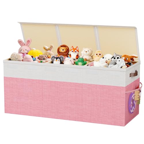 Dayacoco Extra Large Toy Box, Collapsible Toy Storage, Kids Organizer, Pink | Collapsible & Sturdy. For Kids, Boys & Girls. Organizes Toys & Books. Ideal For Playroom, Nursery & Bedroom. - color: Pink