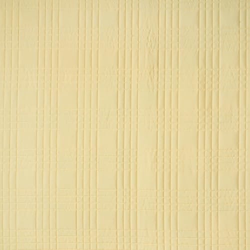 Chezmoi Collection Kingston Queen Size Bedspread Set, 3-Piece Pastel Yellow Oversized Quilted Microfiber Lightweight Bedspread Coverlet (100"x106") for All Seasons - color: Pastel Yellow, size: Queen