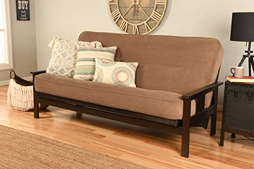 Kodiak Furniture Monterey Futon Set, No Drawers, with Espresso Base and Marmont Mocha Mattress - color: Marmont Mocha, size: No Drawers, style: Espresso Finish