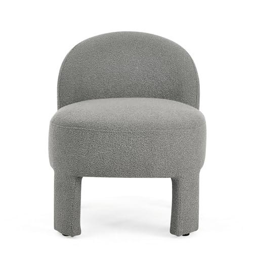 Loop Gauze Lounge Chair with Soft Cushion, Space Saving Accent Chair for Small Spaces, Easy Assembly Modern Chair for Living Room, Bedroom, Balcony(Grey)