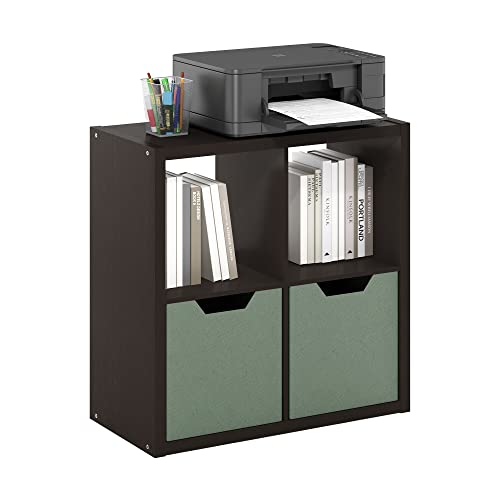 Furinno CUBICLE 4-Cube Book Shelf, Extra Thick Frame Bookshelf, Dark Oak | 14.6" x 30" x 30", Reversible Bookcase with Open Back, for Living Room, Bedroom, Home Office - color: Dark Oak, size: 4-Cube