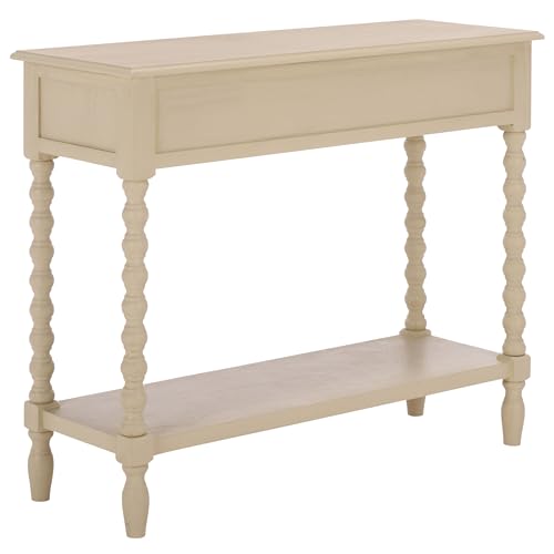 SAFAVIEH Furniture - Athena 2-Drawer Console Table - Sand - Solid Wood - Farmhouse Classic Design - Ideal for Entryway, Living Room, Hallway, 35.5" W x 13" D x 29.5" H (CNS5702E) - color: Sand