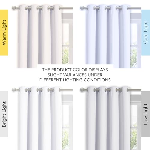 NICETOWN White 100% Blackout Lined Curtain, 2 Thick Layers Completely Blackout Window Treatment Thermal Insulated Drape for Kitchen/Bedroom (1 PC, 37 inches Width x 63 inches Length Each Panel) - color: Pure White, size: 37"W x 63"L (Pack of 1)