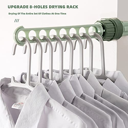 Chchmu Clothes Drying Rack 2 Packs Portable Travel Hanger for Hotel Home Rotary Clip-on Hanger Holder Wall Mounted Clothes Bar for Bathroom Bedroom Laundry Room Balcony, Green & Blue - color: Green & Blue