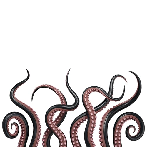 Octopus Wall Decals Octopus Tentacles Vinyl Wall Sticker Sea Animal Theme Wall Art Sticker for Bathroom Kids Room Bedroom Nursery Door Decor - style: Tentacle
