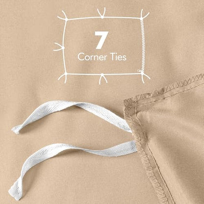 Duvet Cover Twin/Twin XL, 3 PC Cotton Like Polyester, Zipper Closure, Beige | Extra Soft and Breathable, Wrinkle & Fade Resistant, Includes Duvet Cover and 1 Pillow Sham, Comforter Not Included, OekoTex - color: Beige, size: Twin/Twin XL - Duvet Cover Set