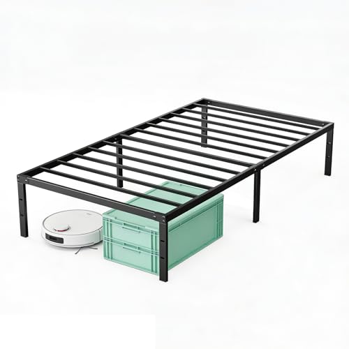 Sweetcrispy Twin XL Bed Frame, Metal Slats Platform Bed Frame, 12 Inch | Easy Assembly, Twin XL Size 12 Inch Platform Bed Frame, Heavy Duty Metal Foundation Frame, Noise-Free Sturdy Steel Slats - color: 12 Inch Black, size: Twin XL