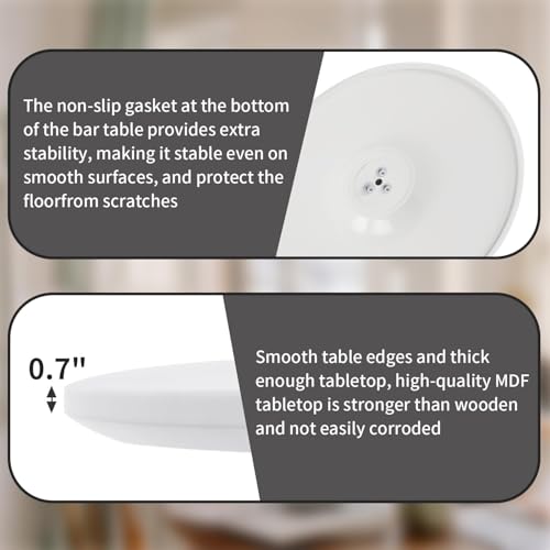 White Round Dining Table 31.5" Tulip Dining Room Tables Kitchen Dinner Circle Table 2-4 People with MDF Table Top Mid-Century Small Social Coffee Tables for Break Dining Room, Cafe, Lobby - color: White, size: 31.5"