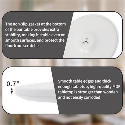 White Round Dining Table 31.5" Tulip Dining Room Tables Kitchen Dinner Circle Table 2-4 People with MDF Table Top Mid-Century Small Social Coffee Tables for Break Dining Room, Cafe, Lobby - color: White, size: 31.5"