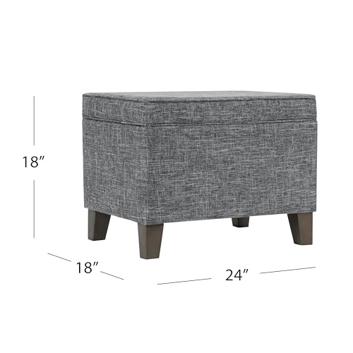 HomePop 24" Medium Square Storage Ottoman - Grey - color: Grey