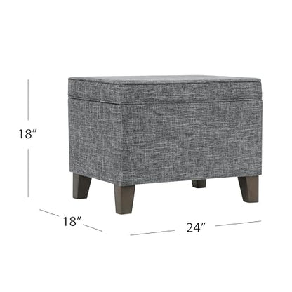 HomePop 24" Medium Square Storage Ottoman - Grey - color: Grey