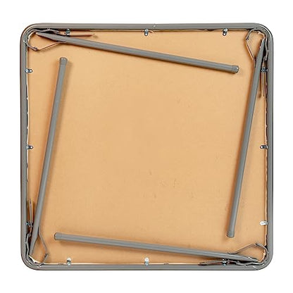 EMMA + OLIVER Gray 33.5" Square Folding Table | Lightweight, Easy Storage, Event Table - color: Grey