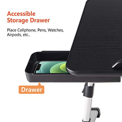Lap Desk for Laptop,BUILDEC Adjustable Laptop Stand for Desk with Storage Drawer,Foldable Legs Standing Lap Table for Reading, Eating, Working, Writing, Gaming and Drawing in Bed Sofa Couch Floor