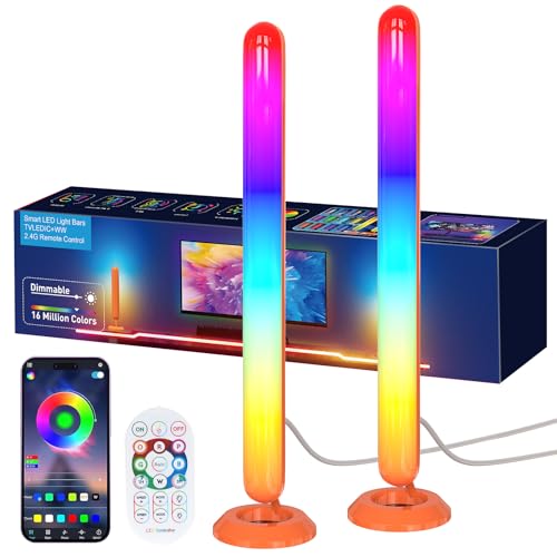 Smart ICRGB LED Lights Bars, Borllyem TV Backlight with Double Light Beads, App Control, RF Remote, Music Syncing and 47Modes for Gaming, Room Decoration