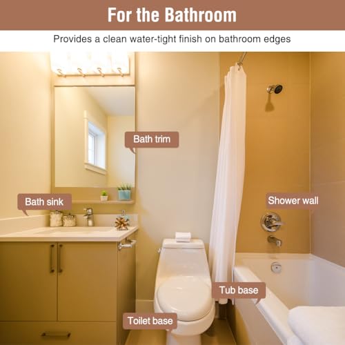 Black Waterproof Sealing Caulk Tape, Bath& Kitchen Remodel Items Self Adhesive Peel & Stick Caulking Strip for Tub Toilet Sinks Floor Tile Wallpaper Backsplash Trim, DIY Friendly Bathroom Accessories - style: Black-1.5IN-10.5FT