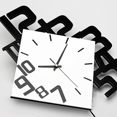 Decorative Wall Clock for Living Room Large Modern Clocks Silent | Pendulum Battery Operated for Bedroom Office Kitchen Home Decor Black Wood Silent Analog Wall Clock Non Ticking 11.8*19.7inch - size: 12*20 inch