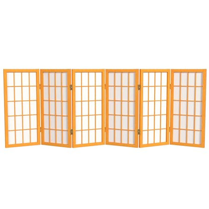 2 ft. Short Desktop Window Pane Shoji Screen - Honey - 6 Panels - color: Honey, size: 6 Panel