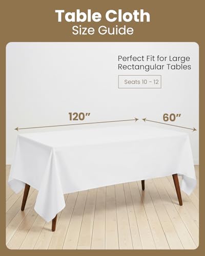 Utopia Kitchen Rectangle Table Cloth 1 Pack [60x120 Inches, White] | Tablecloth Machine Washable, Polyester Table Cover for Dining, Buffet Parties, Picnics, Events, Weddings and Restaurants - color: White, size: 1 Pack 60x120 Inch Tablecloth
