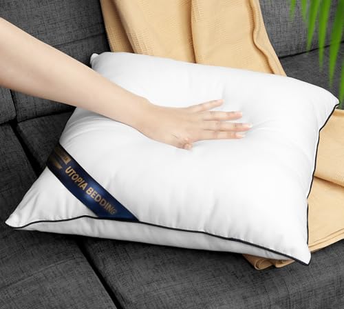 Utopia Bedding 14x14 Throw Pillow Inserts, Decorative Pillows, Pack of 4 | Piping Throw Pillows, Plush & Supportive, Aesthetic Cushion Sham Stuffer for Sofa, Office, Couch & Bed, Set of 4, White - size: 14x14 Inch
