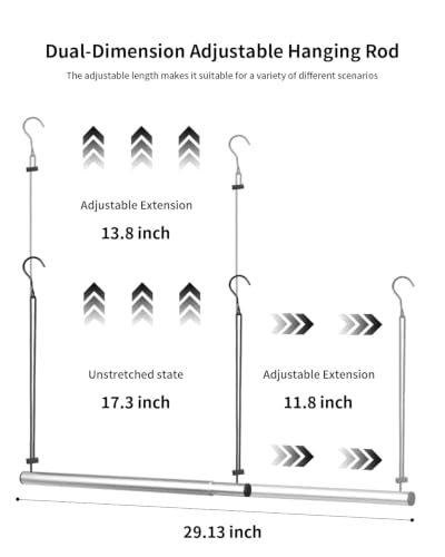 BaiNong Adjustable Closet Hanging Rod 17-30" Silver 4 Pack | Closet Rod Extender Heavy Duty Double Hanging Closet Rod, Walk-in Closets, and Clothes Rack to Maximize Storage Space - color: Silver