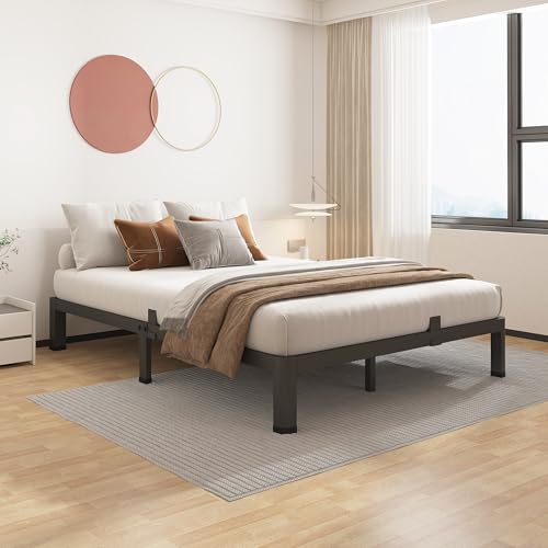 ROIL 10 Inch Queen Bed Frame with Rounded Corner & 4 Mattress Baffles | Easy Assembly, Noise Free, 3500LBS Load Capacity, No Box Spring Needed, Heavy Duty Steel, No Box Spring Needed, Rubber Pads - size: Queen, style: 10 Inch