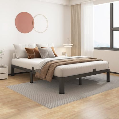 ROIL 10 Inch Queen Bed Frame with Rounded Corner & 4 Mattress Baffles | Easy Assembly, Noise Free, 3500LBS Load Capacity, No Box Spring Needed, Heavy Duty Steel, No Box Spring Needed, Rubber Pads - size: Queen, style: 10 Inch