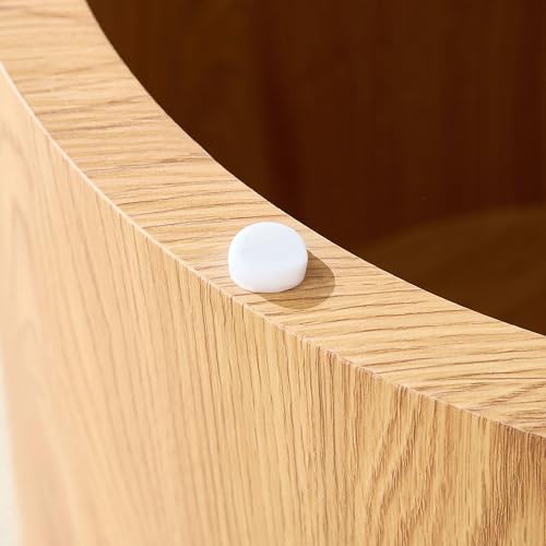 Nesting Coffee Table Set of 2, Modern Round Coffee Table Drum Side Table, Wooden Circle Accent Tables End Tables for Small Spaces Living Room Bedroom Office, No Need Assembly - color: 18.9" & 14.96" Natural