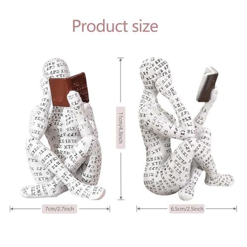 Modern Reading Woman Figurine - Home Decor Pulp Thinker Statue, Reading Women Sculpture Decoration for Home, Office, Living Room and Bookworms Abstract Thinker Statue for Shelf, Desk or Table