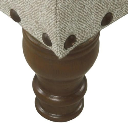 HomePop 42" Storage Bench with Nailhead Trim - Taupe/Cream - color: Taupe/ Cream