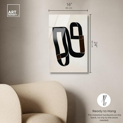 The Buckle I Acrylic Print Black Minimalist Art by Art Remedy, Ready to Hang, 16 x 24 - size: 24"L x 16"W
