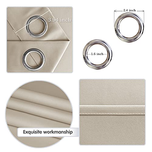 DWCN Room Divider Blackout Curtain Thermal Grommet Panel with Top for Bedroom Partition, Patio Sliding Door Curtains - Extra Wide Curtains for Glass Door, 6.7ft Wide x 7ft Tall, Light Beige - color: Light Beige, size: 80"W x 84"L (Pack of 1)
