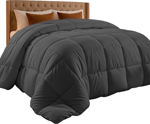 Utopia Bedding Twin Comforter, Duvet Insert, Grey, 64 x 88 Inches | Soft and Fluffy Down Alternative Bed Comforter, All Season, Breathable, Corner Tabs, Box Stitched, Durable, Machine Washable - color: Grey, size: Twin