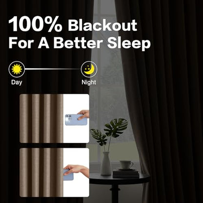 Brown 90 Inches Linen Curtains Double Blackout Pinch Pleated Drapes for Traverse Rods Thermal Insulated Room Divider Drapes Easy Hanging 60" W x 90" L 1 Panel - color: Brown, size: 60"W x 90"L (Pack of 1)