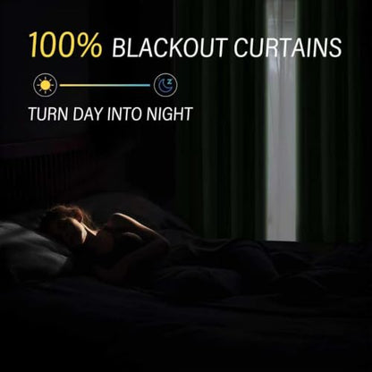 ChrisDowa Dark Green Blackout Curtains 45 Inches Long 2 Panels for Bedroom | Room Darkening,Light Blocking,Thermal Insulated,Faux Linen,Farmhouse,Grommet,Window Treatment,Drapes,Living Room,52x45 - color: Dark Green, size: 52"W x 45"L (Pack of 2)