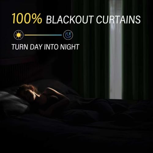 ChrisDowa Dark Green Blackout Curtains 45 Inches Long 2 Panels for Bedroom | Room Darkening,Light Blocking,Thermal Insulated,Faux Linen,Farmhouse,Grommet,Window Treatment,Drapes,Living Room,52x45 - color: Dark Green, size: 52"W x 45"L (Pack of 2)