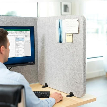 VIVO Gray 24 x 24 inch Privacy Panel, PP-1-V024G-S | Screw-in Sound Absorbing Cubicle Desk Divider, Acoustic Partition - size: 24"