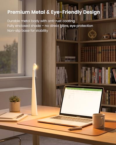 Cordless LED Table Lamp, 4000mAh Rechargeable Portable Desk Lamp, 3-Level Brightness, Bedside Night Light, Ambient Reading Light for Restaurant, Bedroom, Outdoor Camping, Night Light, White | 3-Level Brightness, Bedside Night Light, Ambient Reading Light,