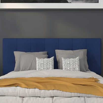Quilted Tufted Upholstered Full Size Headboard in Navy Fabric - color: Navy, size: Full