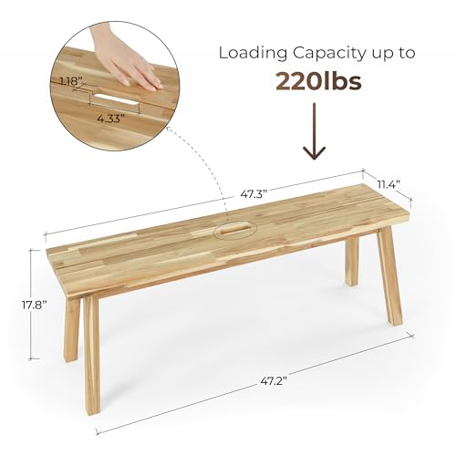 ARROWSTONE Solid Wood Bench for Entryway, Bed Bench, Dining, Plant Stand - Wooden Bench Indoor (47 inches) - size: 47 inches
