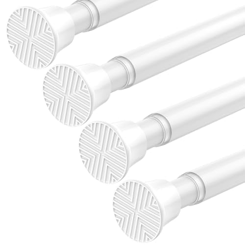4Pack Tension Rods for Windows Small Tension Rods 16-38inch | Adjustable Curtain Rods No Drilling Small Rod Spring Curtain Rods For Doorway,Closet,Kitchen,Window - color: White, size: 16" to 38"-4Pcs