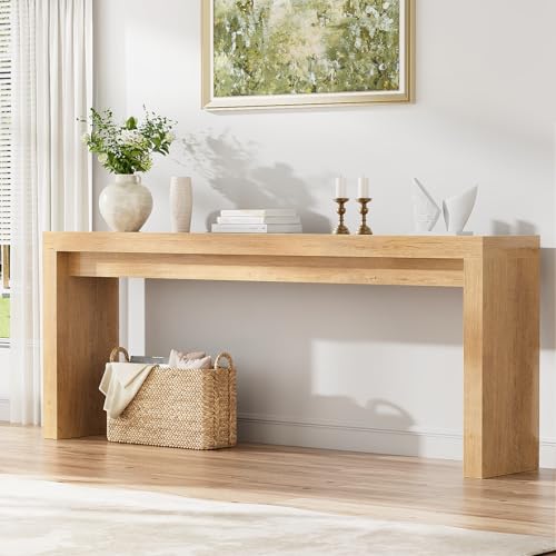 Extra Long Console Table for Entryway, 70.9-Inch Farmhouse Wood Behind Couch Table, Modern Entryway Rectangular Console Table for Entrance, Living Room, Hallway, Foyer (Natural) - color: Natural