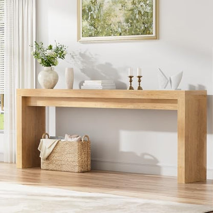 Extra Long Console Table for Entryway, 70.9-Inch Farmhouse Wood Behind Couch Table, Modern Entryway Rectangular Console Table for Entrance, Living Room, Hallway, Foyer (Natural) - color: Natural